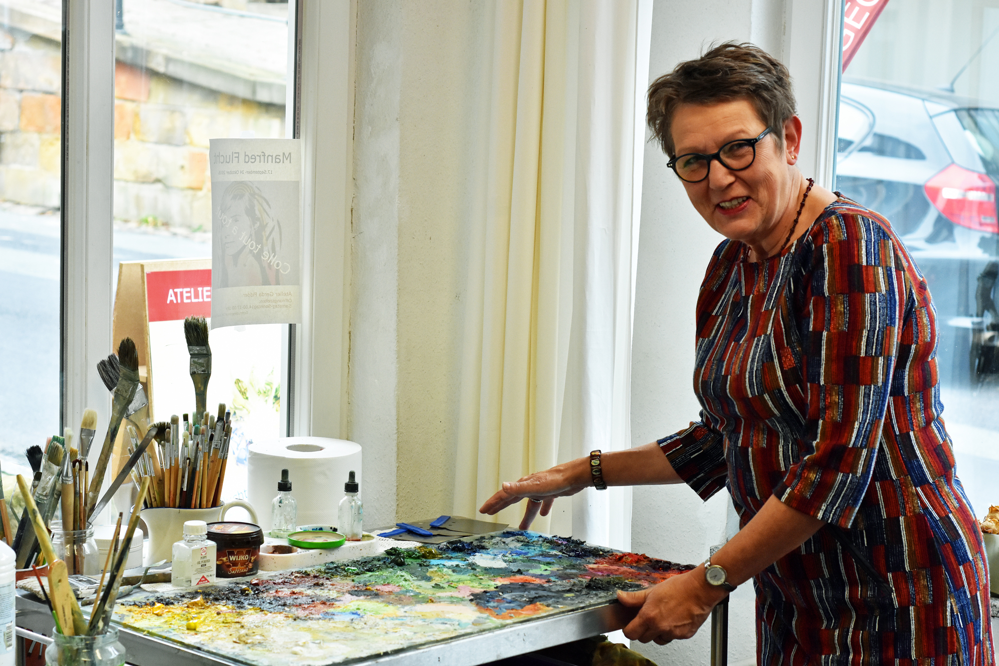 Gerda Fidder in ihrem Atelier  (Foto: © 2016 Wolfgang Weßling)